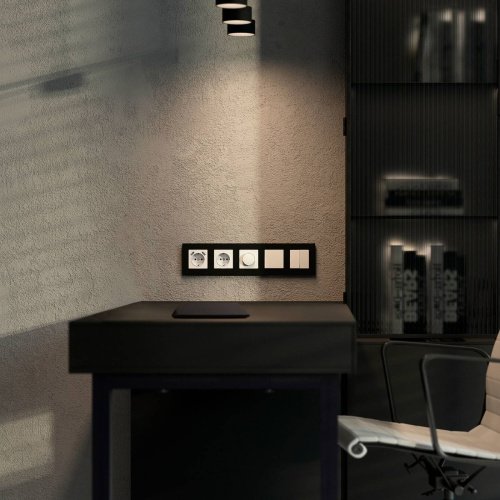 Рамка Werkel Slab черный софт W0052908/ Рамка на 5 постов Slab (черный софт)