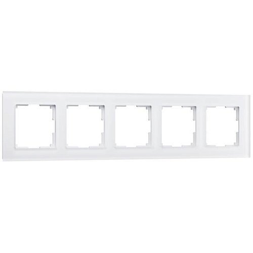 W0051105/ Рамка на 5 постов Favorit (белый матовый,стекло) Рамка Werkel W0051105/ Рамка на 5 постов Favorit (белый матовый,стекло)
