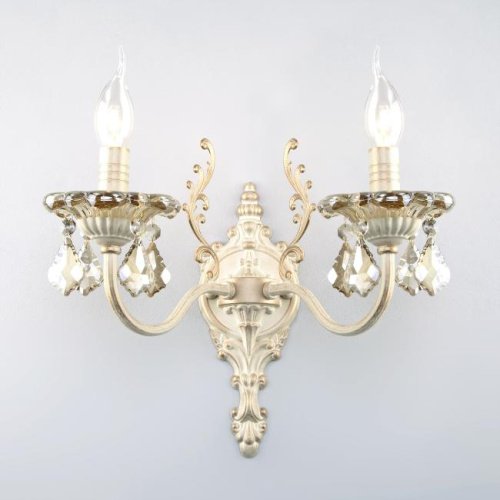 Настенное бра Eurosvet Elisha 3281/2 белый с золотом/тонированный хрусталь Strotskis