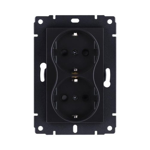 REA-032BM Розетка штепсельная SCHUKO двойная 16A/250 В, черный матовый Kollinger REA-032BM для Aspekt, Eleganz, Reflex