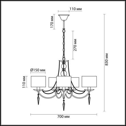 3210/5 Подвесная люстра Odeon Light Ofelia 3210/5