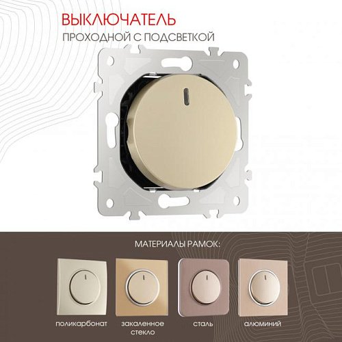 202.33-1.shampan Выключатель Arte Milano Am-202 202.33-1.shampan