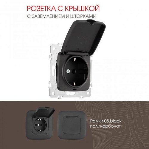 Розетка Arte Milano Am-205 205.41-1.black