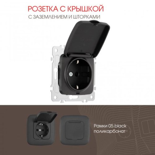 Розетка Arte Milano Am-205 205.41-1.black