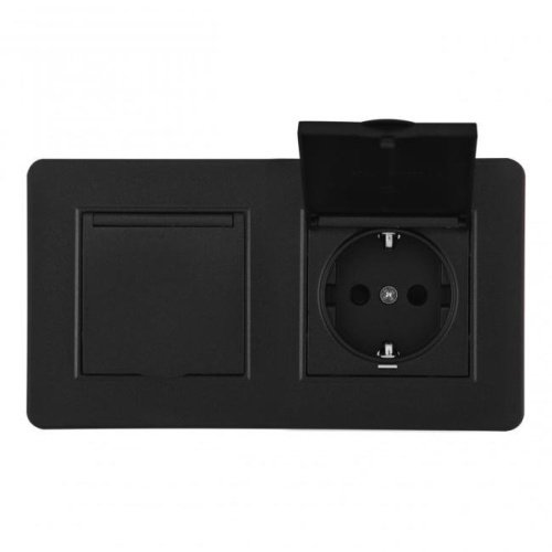Розетка Arte Milano Set16-2 SET16-2-41-1x2 black