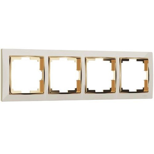 Рамка Werkel W0041932/ Рамка на 4 поста Snabb (слоновая кость/золото)