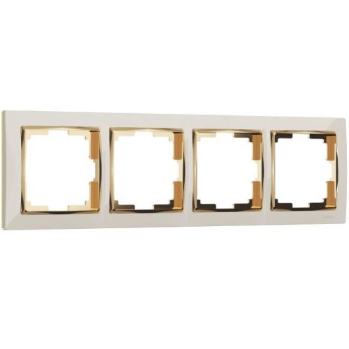 W0041932/ Рамка на 4 поста Snabb (слоновая кость/золото) Рамка Werkel W0041932/ Рамка на 4 поста Snabb (слоновая кость/золото)