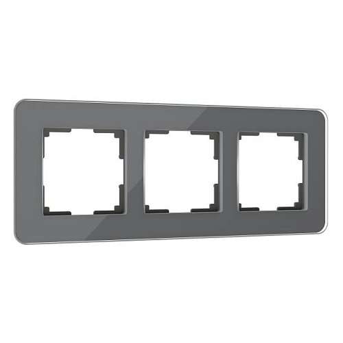 W0032440/ Рамка на 3 поста Elite (графит, стекло) Рамка Werkel Elite графит W0032440/ Рамка на 3 поста Elite (графит, стекло)