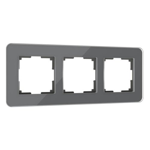 W0032440/ Рамка на 3 поста Elite (графит, стекло) Рамка Werkel Elite графит W0032440/ Рамка на 3 поста Elite (графит, стекло)