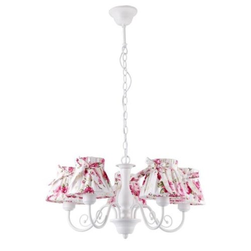 Люстра подвесная с цветочками Margherita A7021LM-5WH Arte Lamp