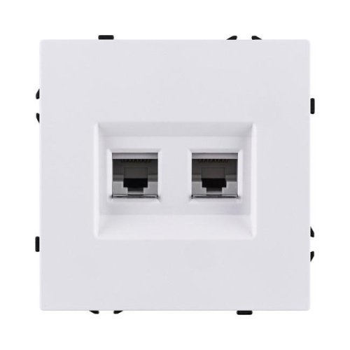 EC-018WG Розетка двойная Ethernet RJ45 Cat.6, белый глянцевый Kollinger Eclipse EC-018WG
