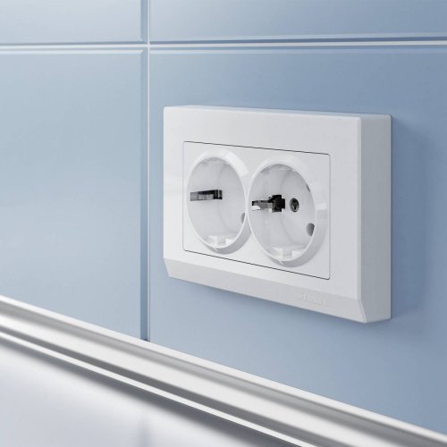 W1172001/ Розетка двойная с заземлением (белый) Розетка Werkel W1172001/ Розетка двойная с заземлением (белый)