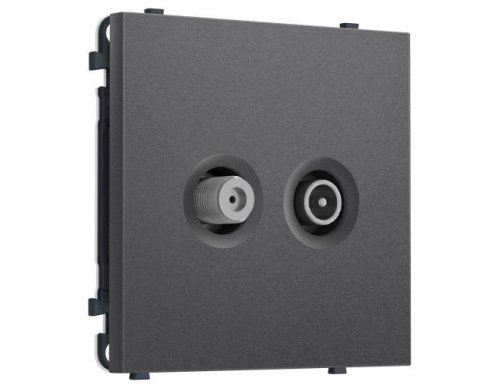 MS663310 MS663310 Комплект механизма розетки TV оконечной + SAT SIGMA Антрацит серый 5-862MHz 3.5dB/950-2150MHz 3.8dB QUANT PRO (SP6633, PR217)