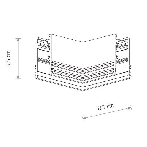 Коннектор для магнитных треков угловой Nowodvorski Lvm Horizontal 11622