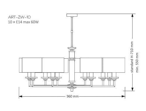ART-ZW-10(Z) Люстра на штанге Kutek Artu ART-ZW-10(Z)