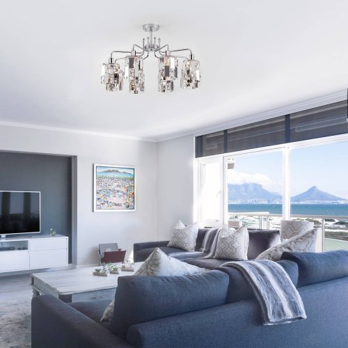 10101/8 хром/прозрачный хрусталь Strotskis Потолочная люстра Eurosvet Scoppio 10101/8 хром/прозрачный хрусталь Strotskis