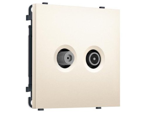 MS253310 MS253310 Комплект механизма розетки TV оконечной + SAT SIGMA Жемчужно-кремовый 5-862MHz 3.5dB/950-2150MHz 3.8dB QUANT PRO (SP2533, PR217)
