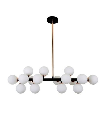 Люстра на штанге Lumina Deco Petrica LDP 6033-16 BK+GD