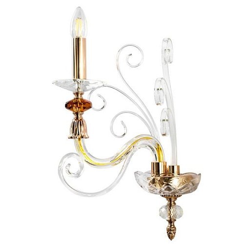 CATARINA AP1 V2 GOLD/TRANSPARENT-COGNAC Настенное бра Crystal Lux CATARINA CATARINA AP1 V2 GOLD/TRANSPARENT-COGNAC