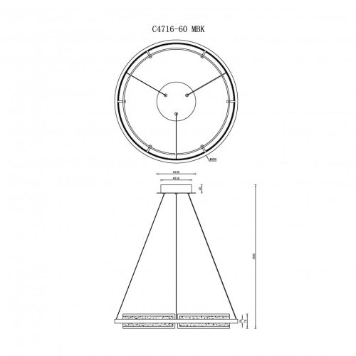 Подвесная люстра ILedex Scorpio C4716-60 MBK