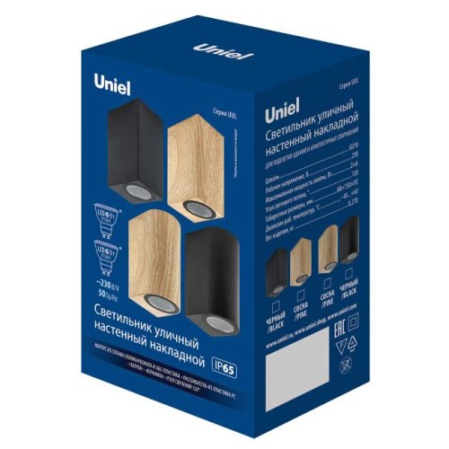 UUL-P52A 2х6W/GU10 IP65 PINE Уличный настенный светильник Uniel Настенные uul-a01s UUL-P52A 2х6W/GU10 IP65 PINE