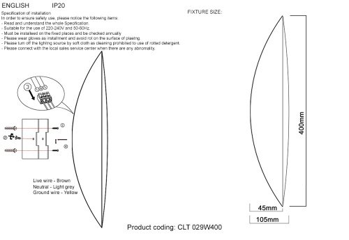 CLT 029W400 WH Настенный светодиодный светильник Crystal Lux Clt 029 CLT 029W400 WH