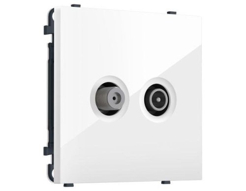 MS113310 MS113310 Комплект механизма розетки TV оконечной + SAT SIGMA Белый глянец 5-862MHz 3.5dB/950-2150MHz 3.8dB QUANT PRO (SP1133, PR217)