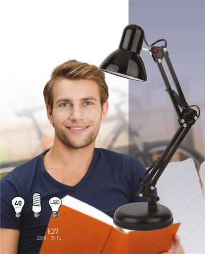 Офисная настольная лампа ЭРА N-214-E27-40W-BK