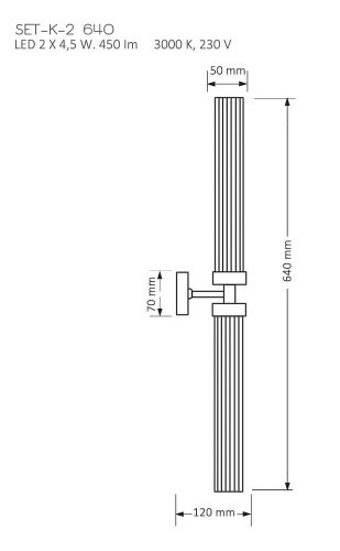 Настенное бра Kutek Seti SET-K-2(T)II 640