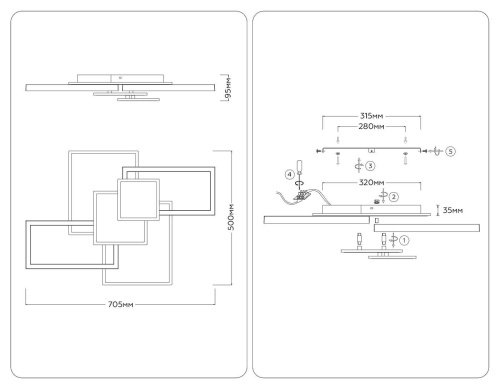 FA1031 Потолочная люстра Ambrella Disk FA1031