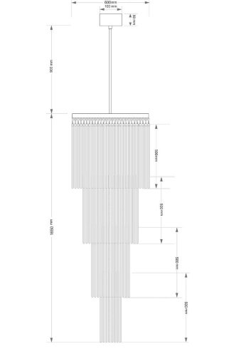 Люстра каскадная Kutek Filago FIL-ZW-13(P)600/500