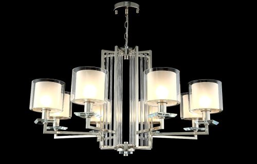 Подвесная люстра Crystal Lux Nicolas NICOLAS SP-PL8 NICKEL/WHITE