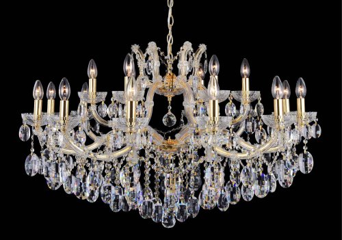 HOLLYWOOD SP12+6 GOLD Подвесная хрустальная люстра Hollywood Crystal Lux HOLLYWOOD SP12+6 GOLD