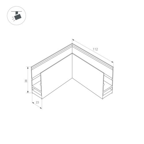 033247 Угловой прямой коннектор для трека MAG-TRACK Arlight Mag-25 033247