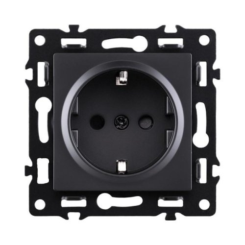 Розетка штепсельная SCHUKO 16A/250 В, черный Kollinger Asthetik AS-014BK