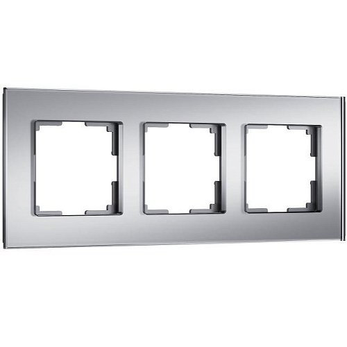 W0033106/ Рамка на 3 поста Senso (серебряный, стекло soft-touch) Рамка Werkel W0033106/ Рамка на 3 поста Senso (серебряный, стекло soft-touch)