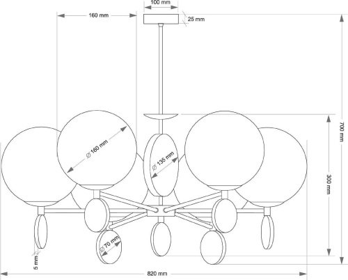 Люстра на штанге Kutek Dimaro DIM-ZW-6(P)