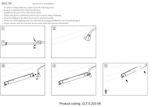 Драйвер для магнитного шинопровода 48V, 200W Crystal Lux CLT 0.113 CLT 0.203 09 BL