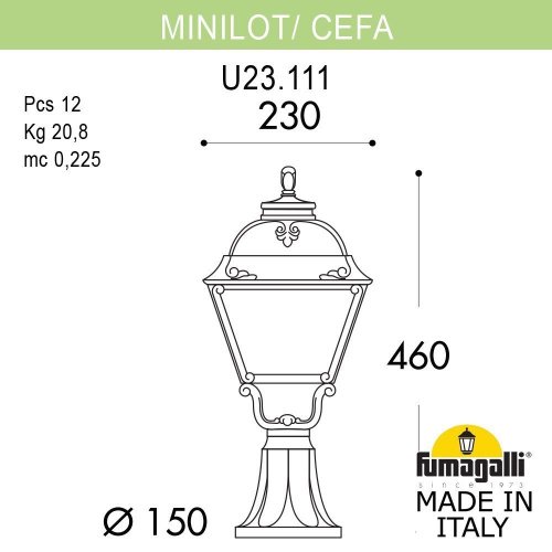 U23.111.000.BYE27 Наземный фонарь Cefa Fumagalli U23.111.000.BYE27