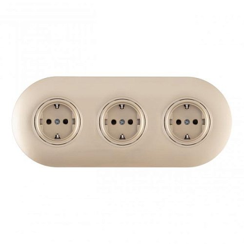 SET08-3-40-1x3 shampan Розетка Arte Milano Set08-3 SET08-3-40-1x3 shampan