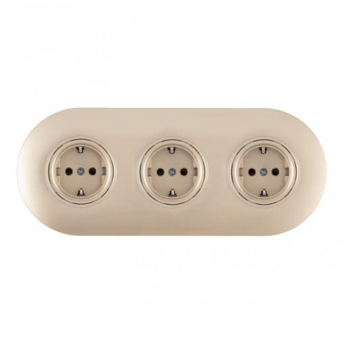 SET08-3-40-1x3 shampan Розетка Arte Milano Set08-3 SET08-3-40-1x3 shampan