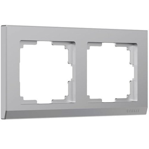 W0021806/ Рамка на 2 поста Stark (серебряный) Рамка Werkel W0021806/ Рамка на 2 поста Stark (серебряный)