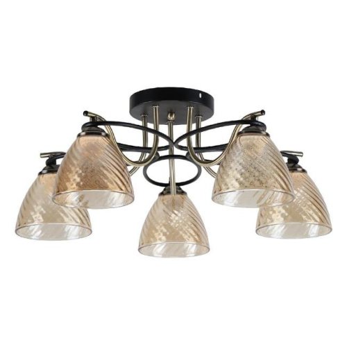 Потолочная люстра ЭкономСвет 13115 13115/5AB+MBK BR