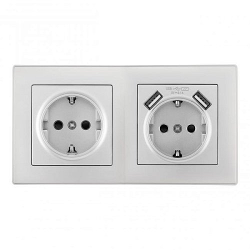 SET06-2-47-1-40-1 silver Розетка Arte Milano Set06-2 SET06-2-47-1-40-1 silver