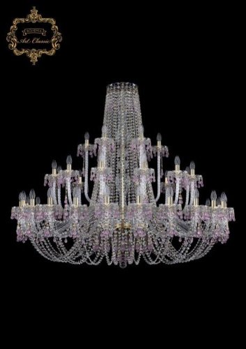 Подвесная хрустальная люстра 11.24 Art Classic 11.24.24+12+6.530.Gd.V7010