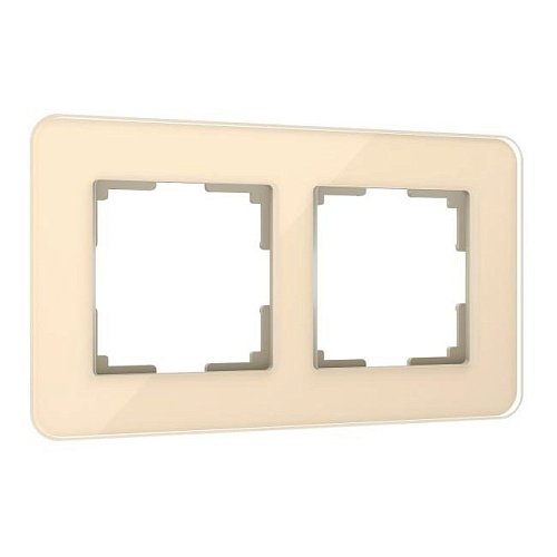 W0022443/ Рамка на 2 поста Elite (айвори, стекло) Рамка Werkel Elite айвори W0022443/ Рамка на 2 поста Elite (айвори, стекло)