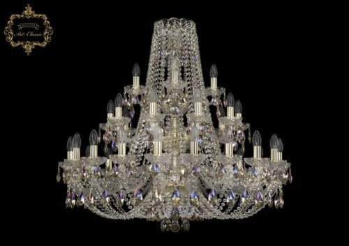 Подвесная хрустальная люстра 11.21 Art Classic 11.21.20+10+5.360.3d.Gd.Sp.K801