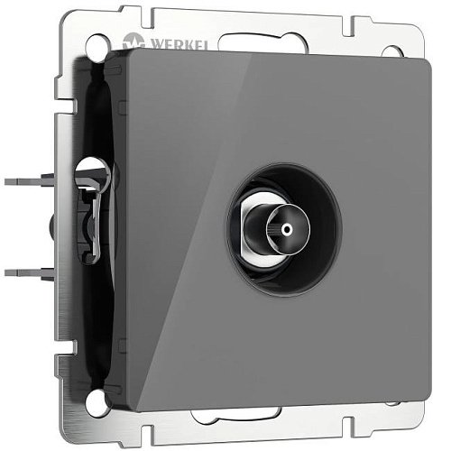 W1183044/ TB-розетка оконечная (графит акрил) Розетка Werkel W1183044/ ТВ-розетка оконечная (графит акрил)