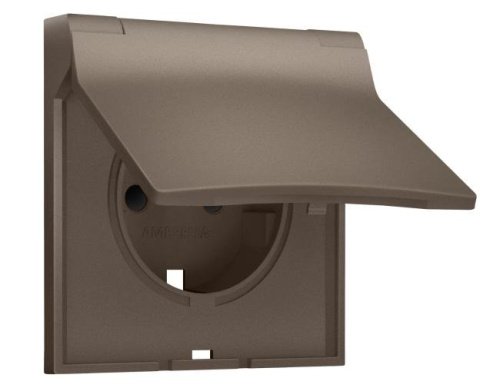 SP6380 SP6380 Лицевая панель SIGMA (Темная бронза матовый) для электрической розетки с/з со шторками и крышкой IP44 QUANT PRO
