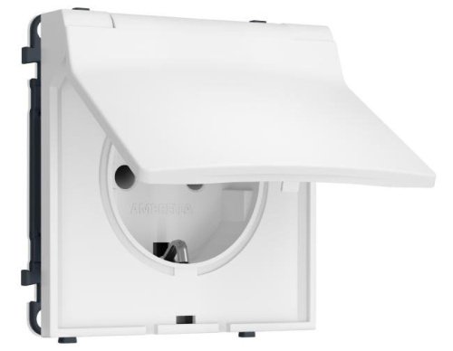 MS828010 MS828010 Комплект механизма электрической розетки SIGMA Белый мягкое касание 50Hz 2P+E с/з с/ш и крышкой IP44 16A-250V QUANT PRO (SP8280, PR141)